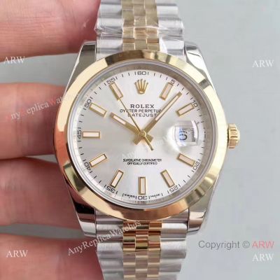 (EW) Replica Rolex Oyster Perpetual Datejust II 41mm Watch - 2-Tone Jubilee Silver Dial ETA3255